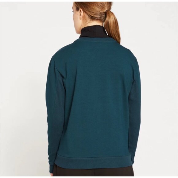 Universal Standard Meridian Zip Pullover Sweater Sz 4XS (XS 00-0) Teal Green Lon - Picture 2 of 15